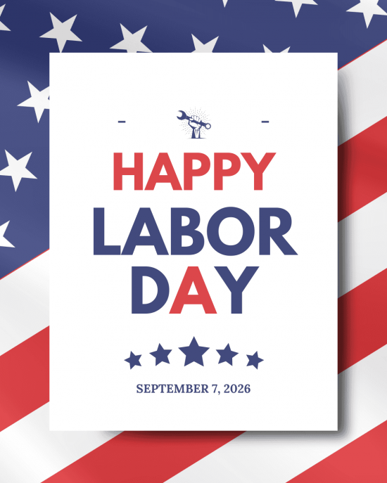 Red and Blue Vintage Labor Day Instagram post
